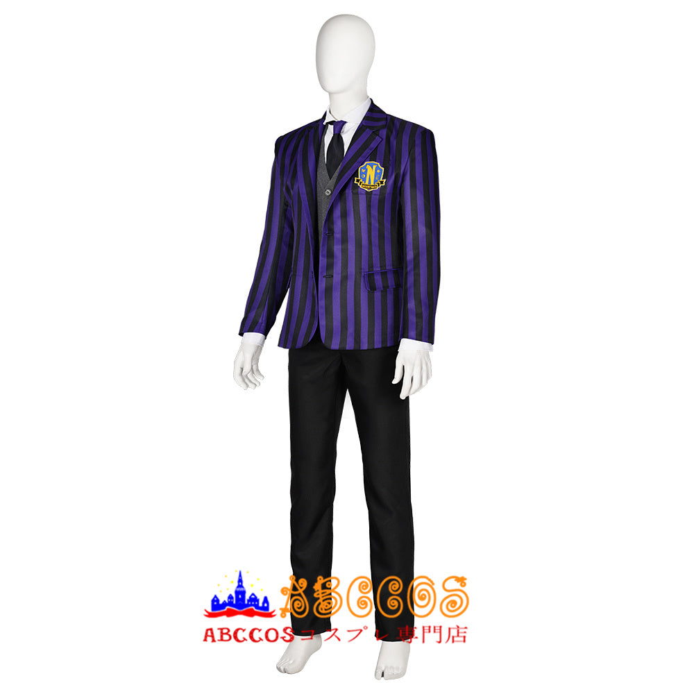 Wednesday purple boys school uniform Cosplay Costume - ABCCoser