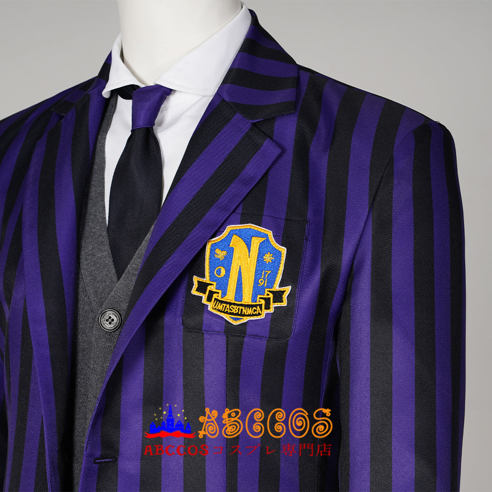 Wednesday purple boys school uniform Cosplay Costume - ABCCoser